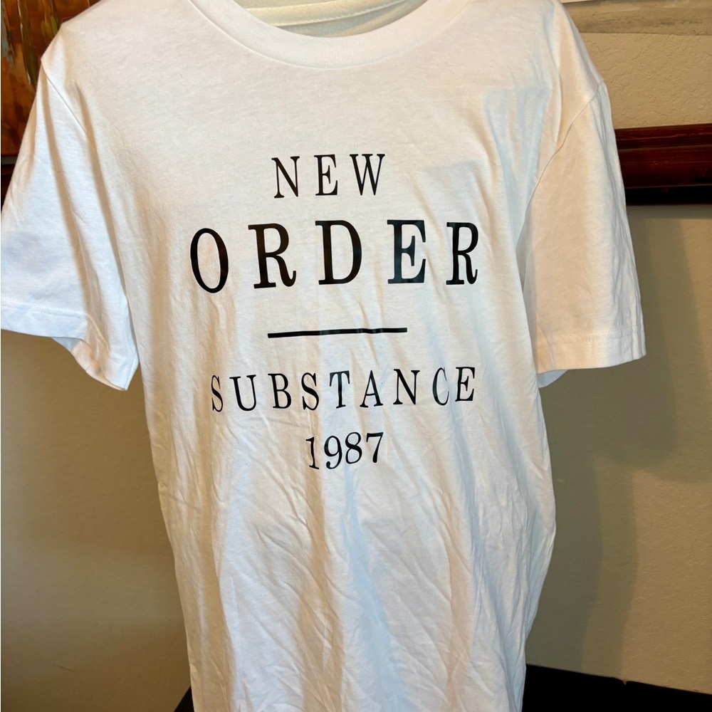 Bella Canvas White Short Sleeve Tee with NEW ORDER Graphic